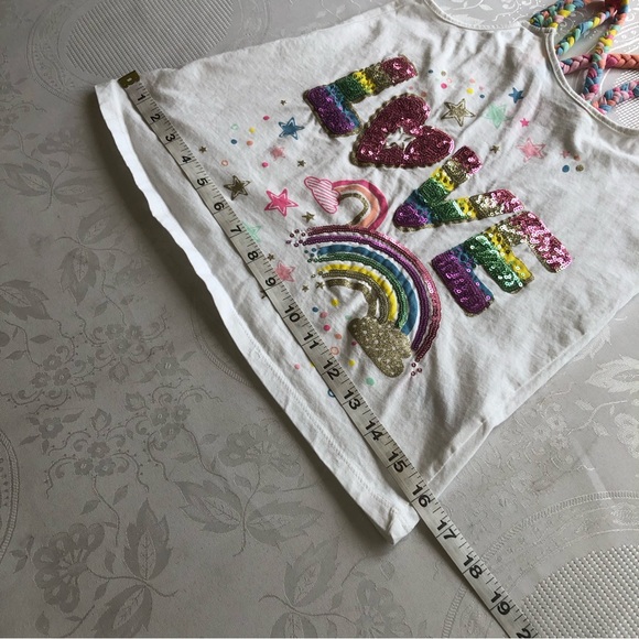 Isaac Mizrahi Girls Size M(7-8) White Tank-Top Shirt Embellished sequenced Shirt - Picture 7 of 14